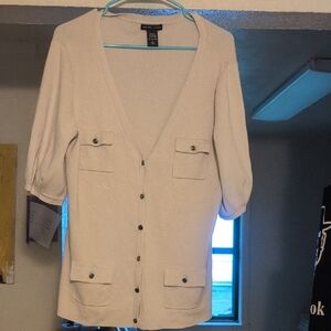 Cream Button-Up Cardigan